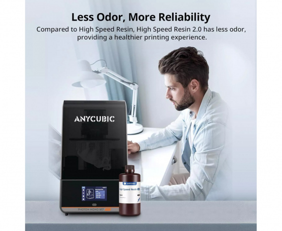 Фото 4 - Фотополімерна смола Anycubic High Speed Resin 2.0 Сірий