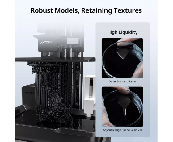 Фото 5 - Фотополімерна смола Anycubic High Speed Resin 2.0 Сірий
