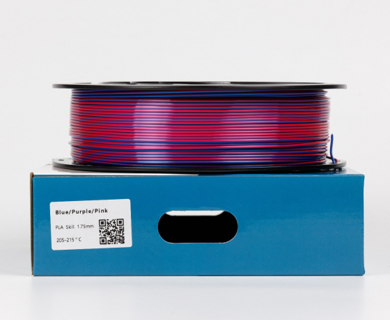 Фото 2 - Синій Фіолетовий Рожевий Шовковий Пла Пластик | PLA SILK Blue Purple Pink 1кг | 1.75мм | 330м