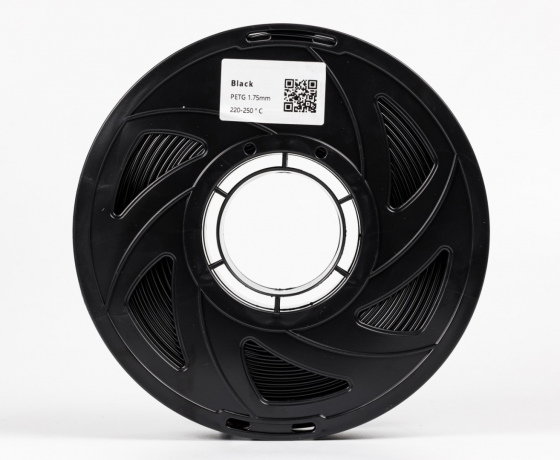 Фото 3 - Черный PETG (ПЭТГ) coPET пластик для 3D принтера Black PETG 1кг 1.75мм | 330м